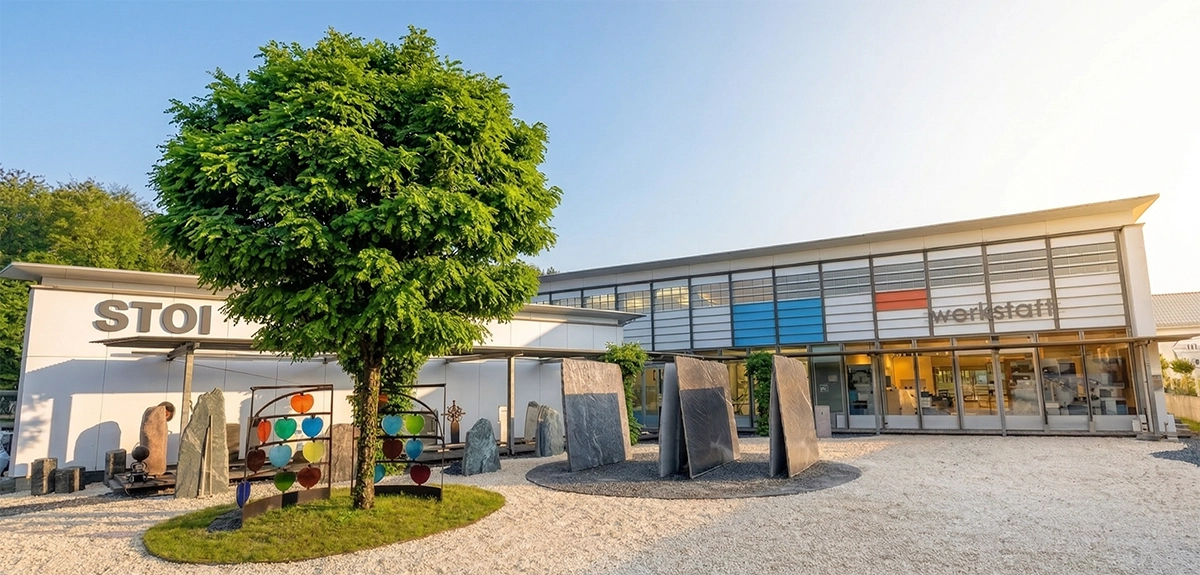 Gebäude der STOI Steinmetzwerkstatt in Friedrichshafen, Hochstraße 69, Außenansicht